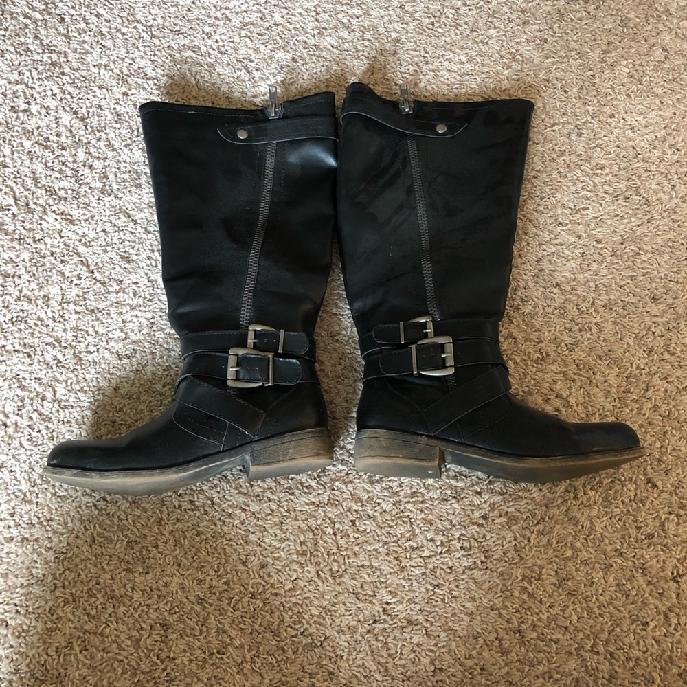 Madden Girl black wide calf riding boots